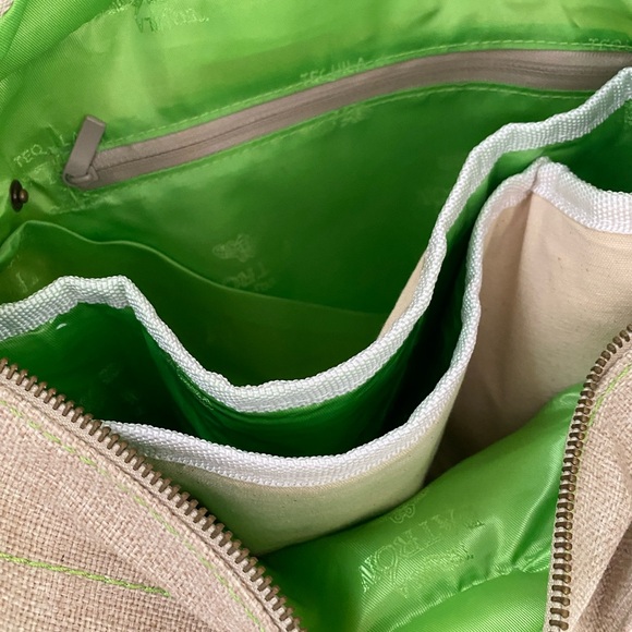 patron leather green stitching tote insulated canvas limited edition bag purse - Picture 9 of 10